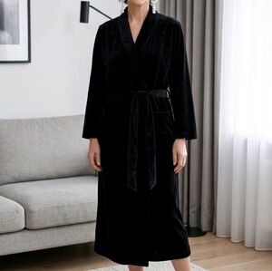 MCM VTG 50s Black Velvet Hostess Robe Park Avenue L